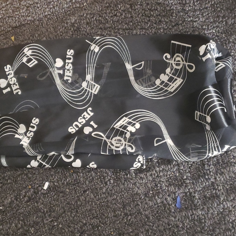 Navy Blue and White I Love Jesus Woman Fashipn Scarf NWT